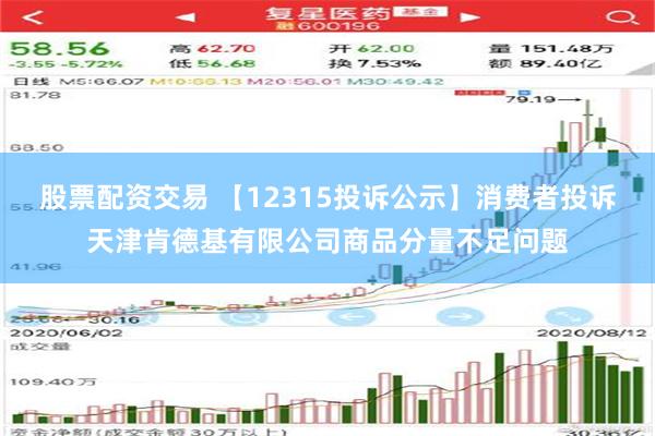 股票配资交易 【12315投诉公示】消费者投诉天津肯德基有限公司商品分量不足问题