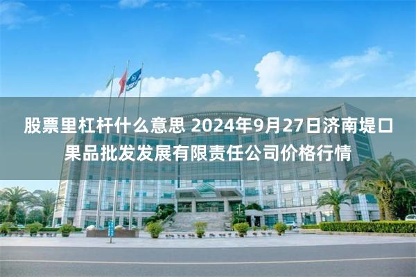 股票里杠杆什么意思 2024年9月27日济南堤口果品批发发展有限责任公司价格行情