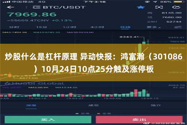 炒股什么是杠杆原理 异动快报：鸿富瀚（301086）10月24日10点25分触及涨停板